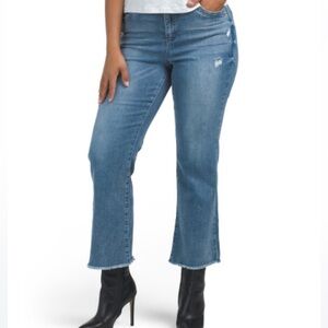 DEMOCRACY Cropped Flare Jeans With Fray Hem-NWT-size 20W